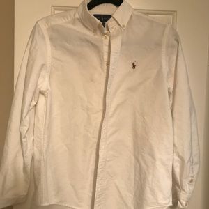 White Polo button-up, size L